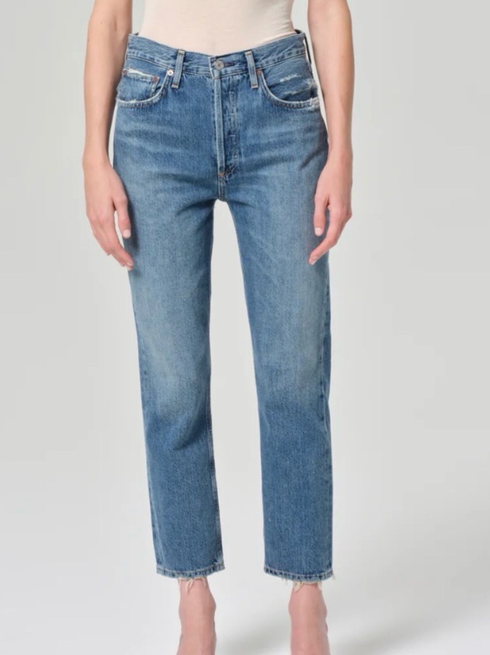 Agolde Riley High Rise Straight Crop Jeans